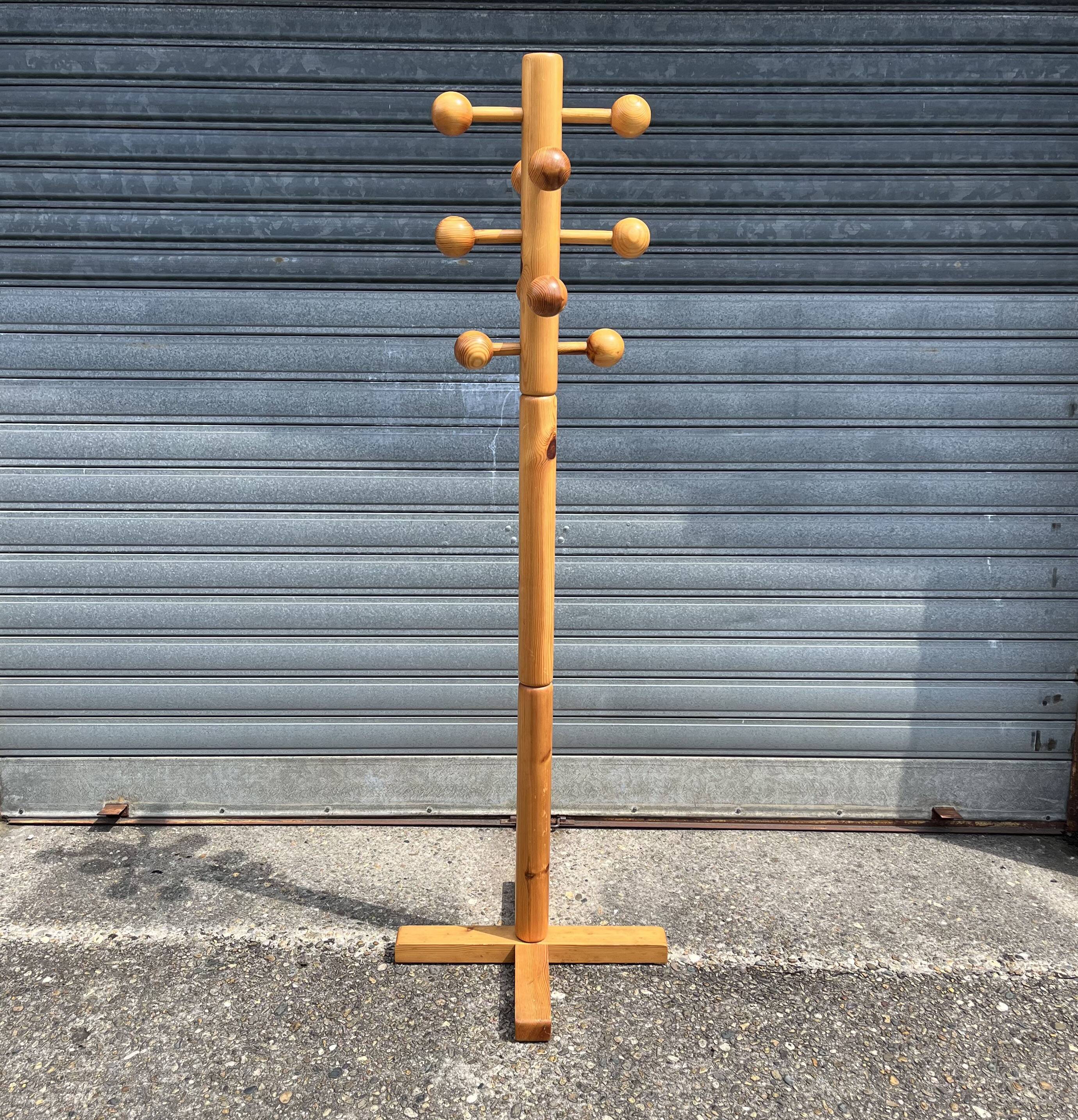 1970s pine coat rack