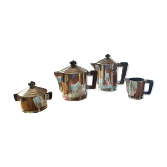 Coffee tea service signed ERCUIS silver metal