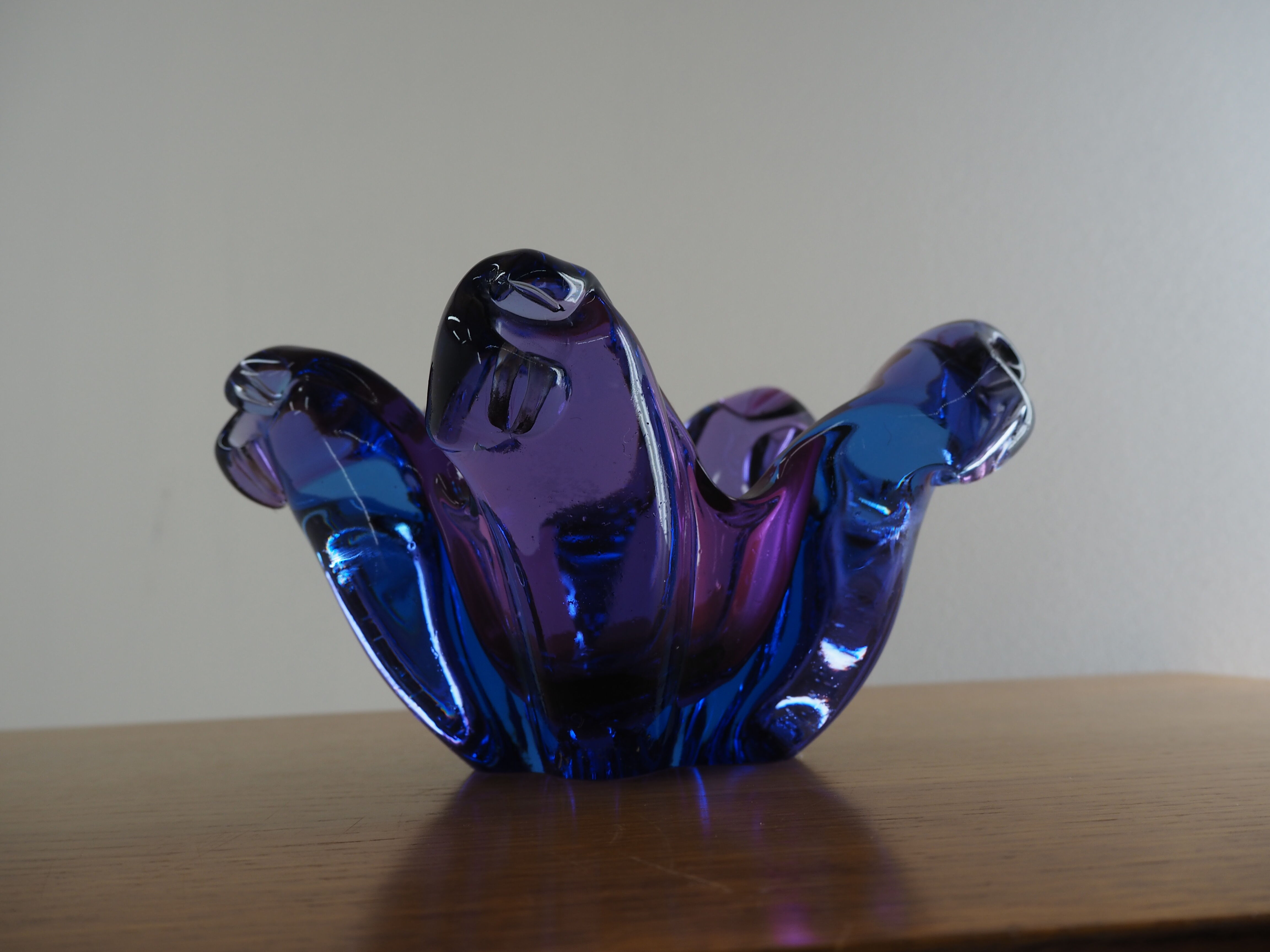 Midcentury Artglass Bowl, From Czechoslovakia, 1950s