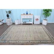 1970s Vintage Turkish Oushak Handmade Wool Cotton Brown Area Rug 193x275