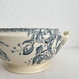 Soupière ancienne en terre de fer « Tulipes » Gien