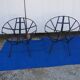Paire de fauteuils vintage corbeille