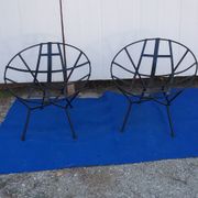 Pair of vintage basket armchairs