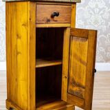 Art Nouveau Pine Nightstand with Stone Top, 1910