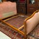 Bed in cherry wood blond carved velvet pink style Louis XV for sleeping 190x140
