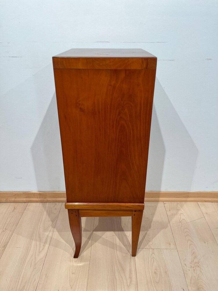 Biedermeier Pillar Cabinet in Cherry Veneer, 1820
