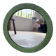 Woven wicker round mirror 1960