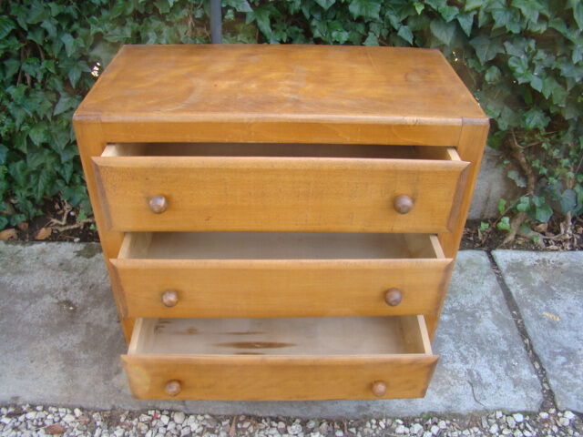 Commode en hêtre vintage 50/60