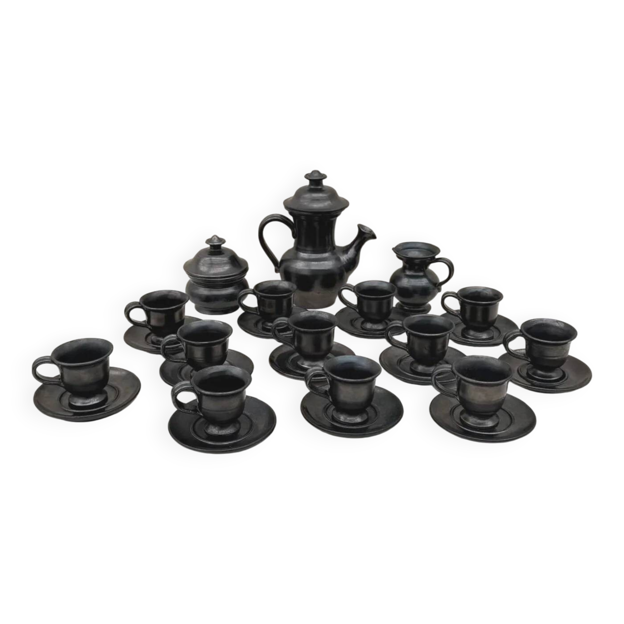 Coffee service by Jean Marais in ceramic, France 1960.