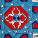 Plat émaillé à motifs géométriques