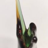Green and Orange Sommerso Murano Glass Vase by Flavio Poli, Italy