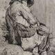 Engraving XIXth "Reading lesson in Orenburg & Country Ugsters"