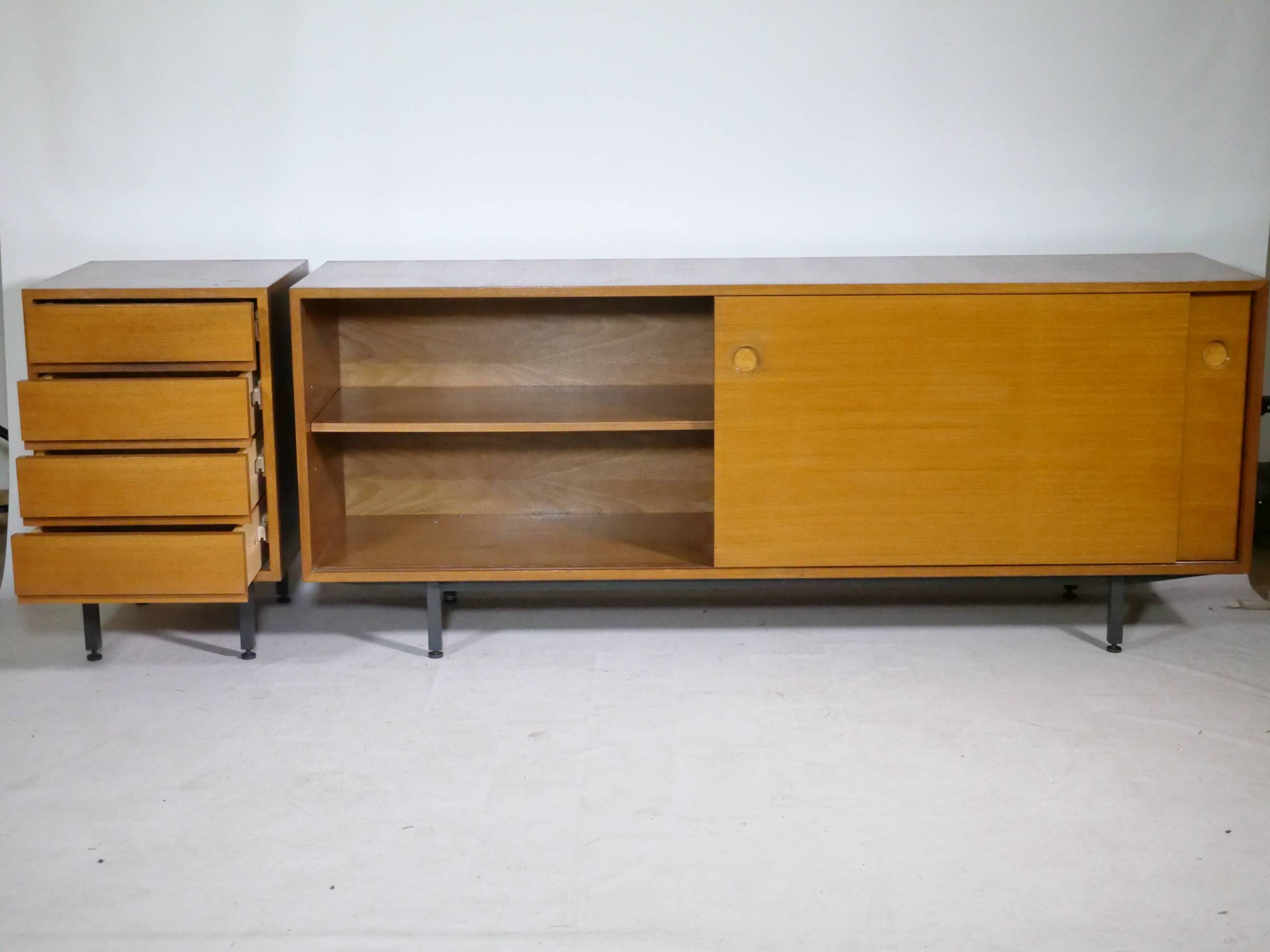 Teak sliding door sideboard by Ernst Martin Dettinger for Bormann, 1960s