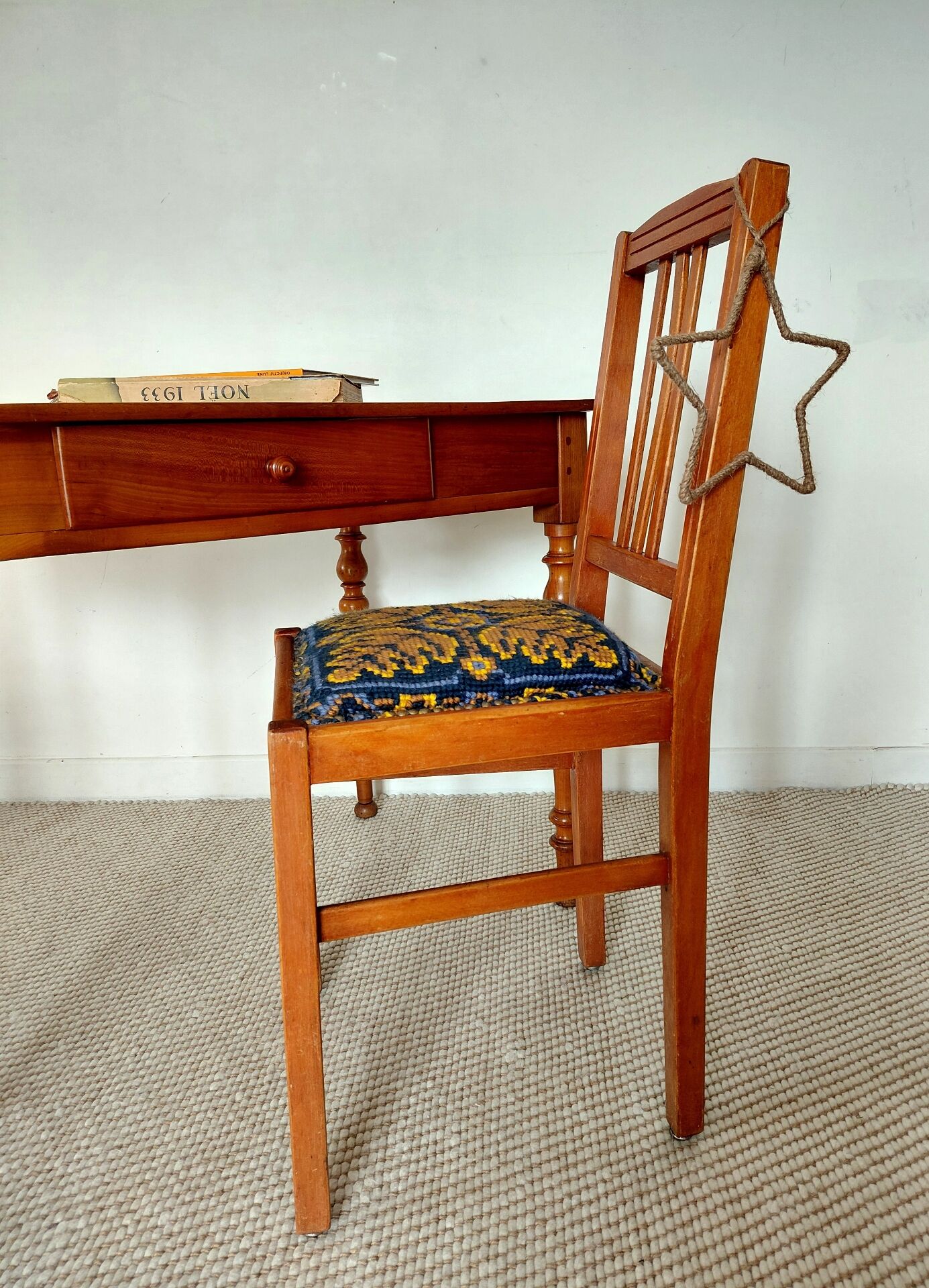 Fischel bistro chair "Indislocables" solid wood 1940s-1950s