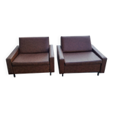 Paire de fauteuils lit vintage