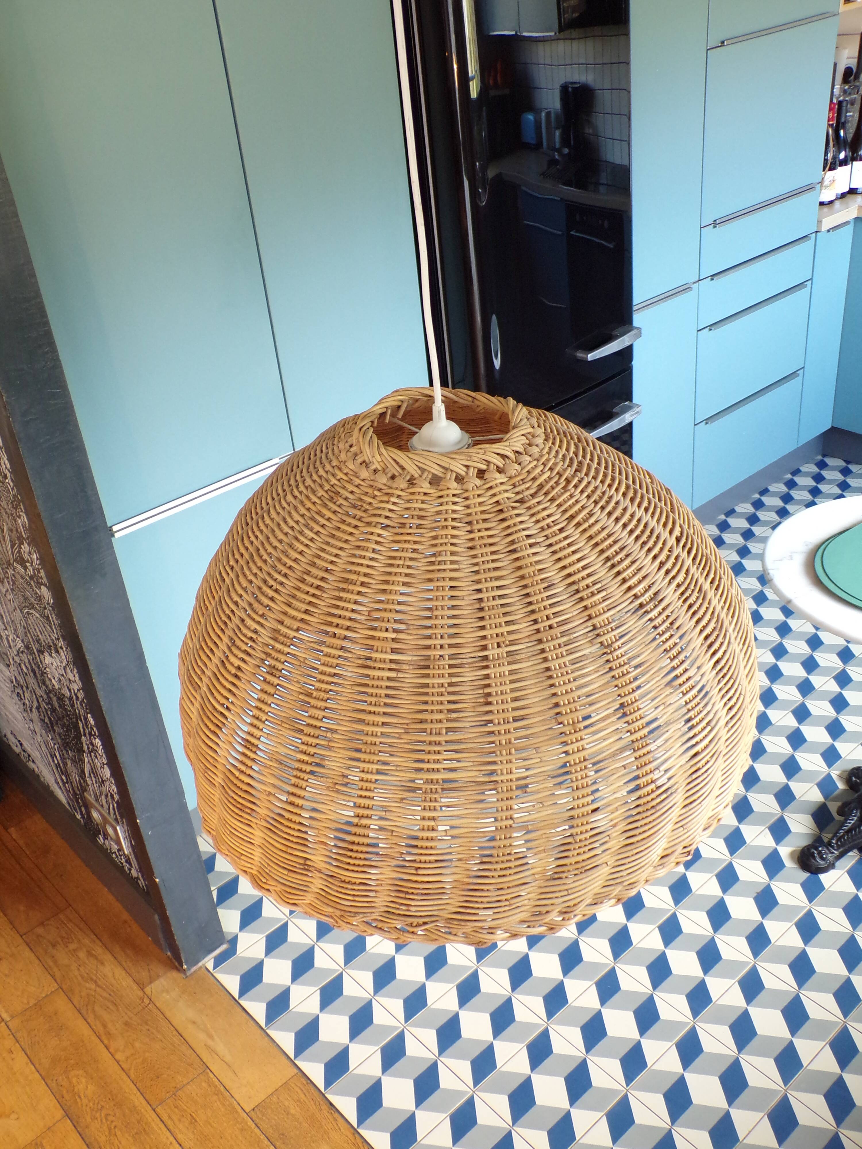 Vintage wicker pendant light Ø55cm
