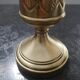 Old brass lamp glass purple Art Deco 1930 TBE H 30 cm