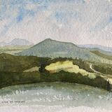 Painting "gour de tazenat" (puy de dôme) jean-francois devaliere (1926-2021)