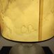 Vintage ceramic lamp signed & hand-painted silk shade 70s