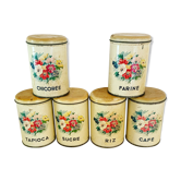 Series of 6 vintage metal boxes