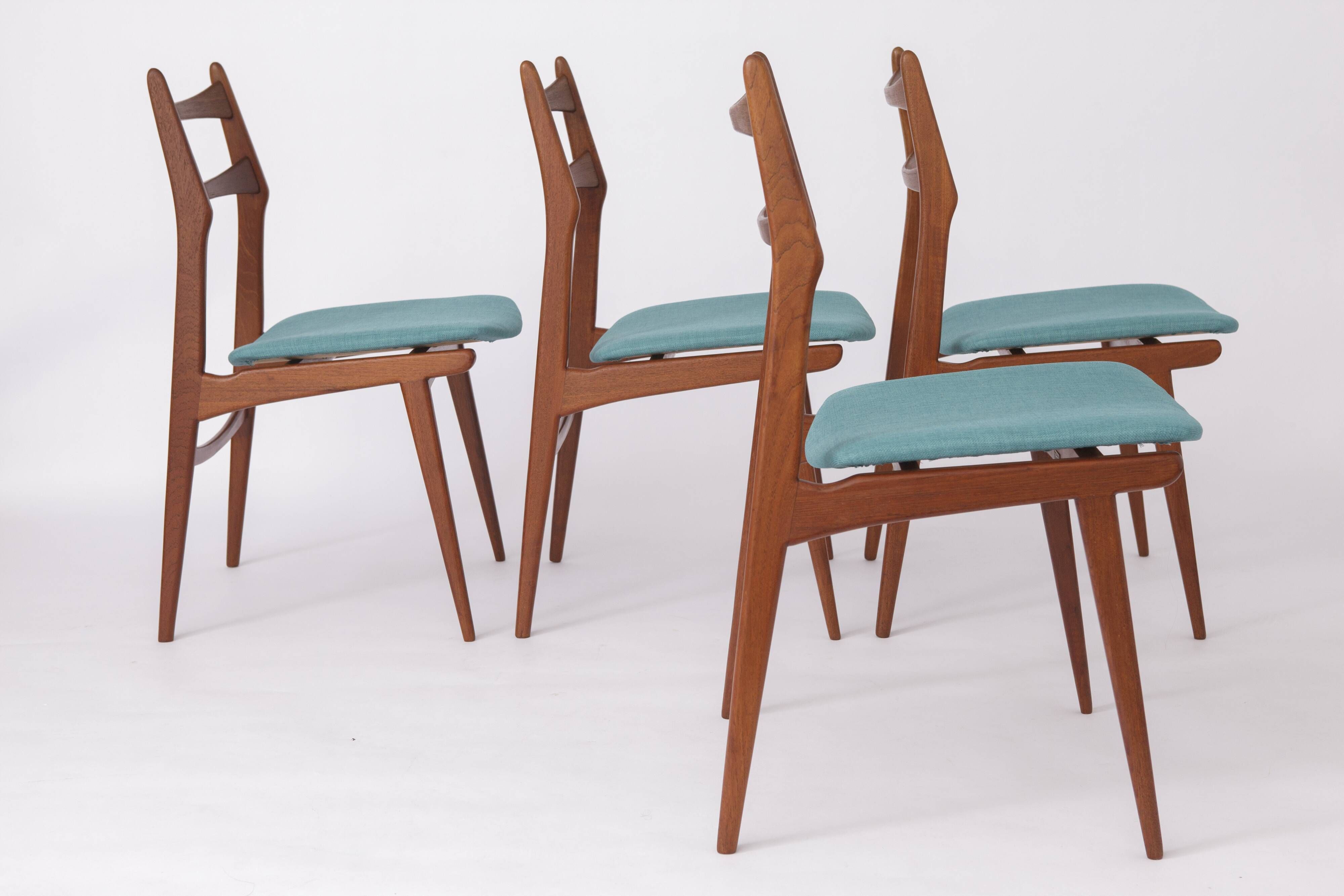 Set of 4 Habeo “Boomerang” Teak Dining Chairs, 1960s Germany | Mid-Century