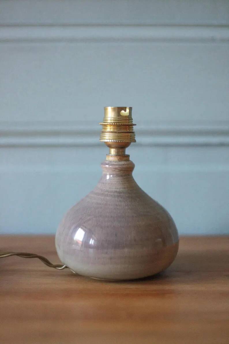 Lampe vintage, lampe grès , lampe à poser, lampe de chevet, poterie