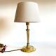 Lamp solid brass and vintage fabric