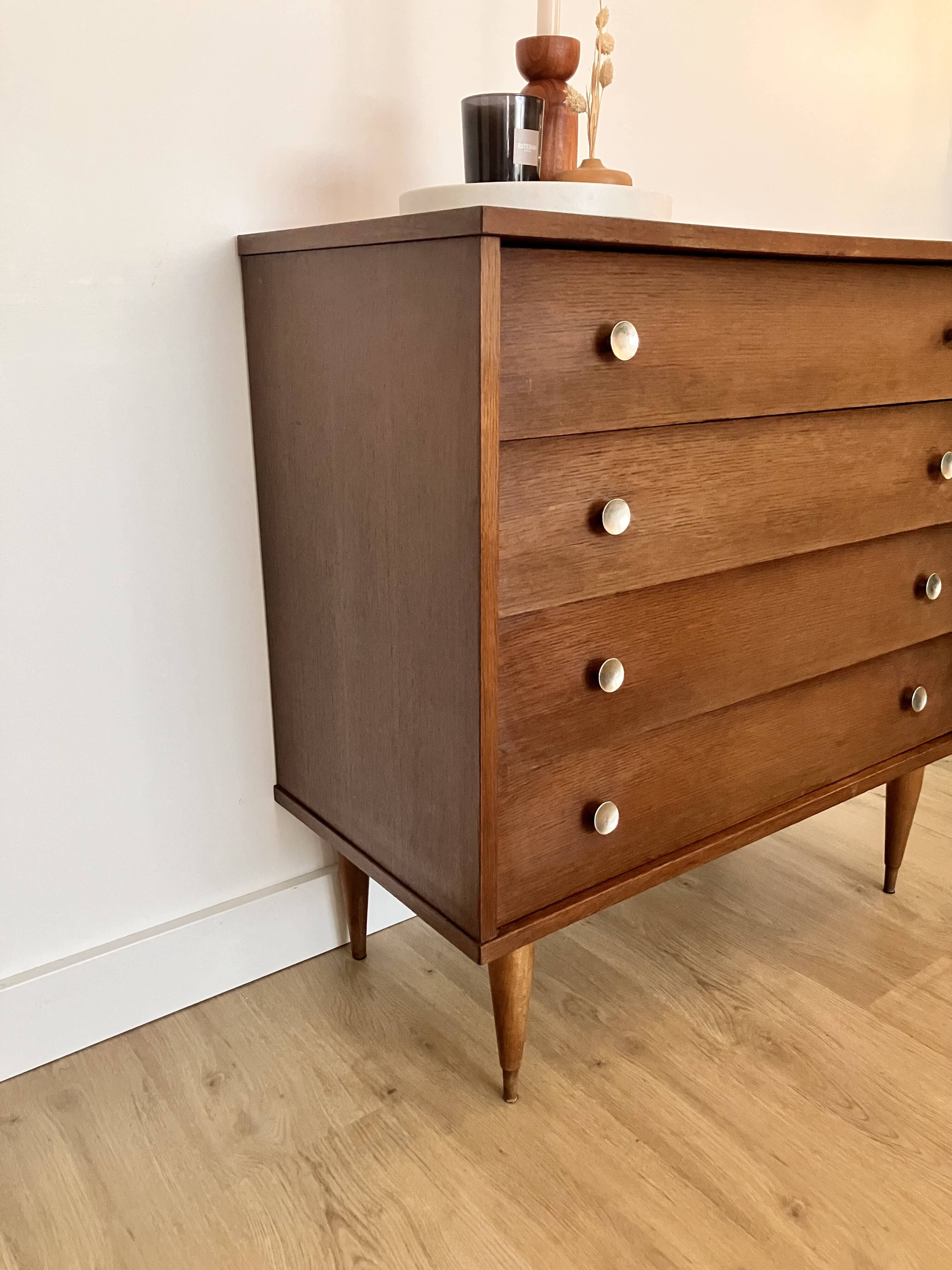 Tapered leg chest of drawers