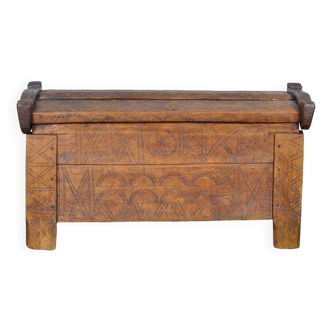 Antique beech shepherd's chest, 1850s