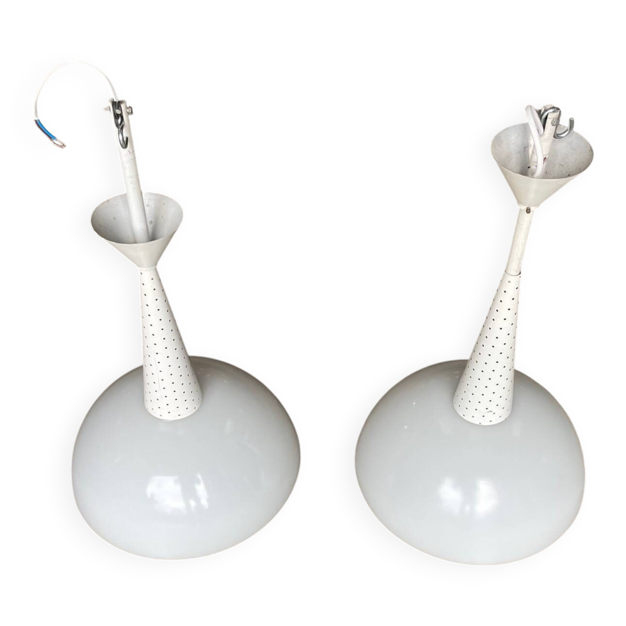 pair of pendants by Mathieu Matégot for Holophane