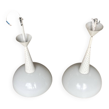 pair of pendants by Mathieu Matégot for Holophane