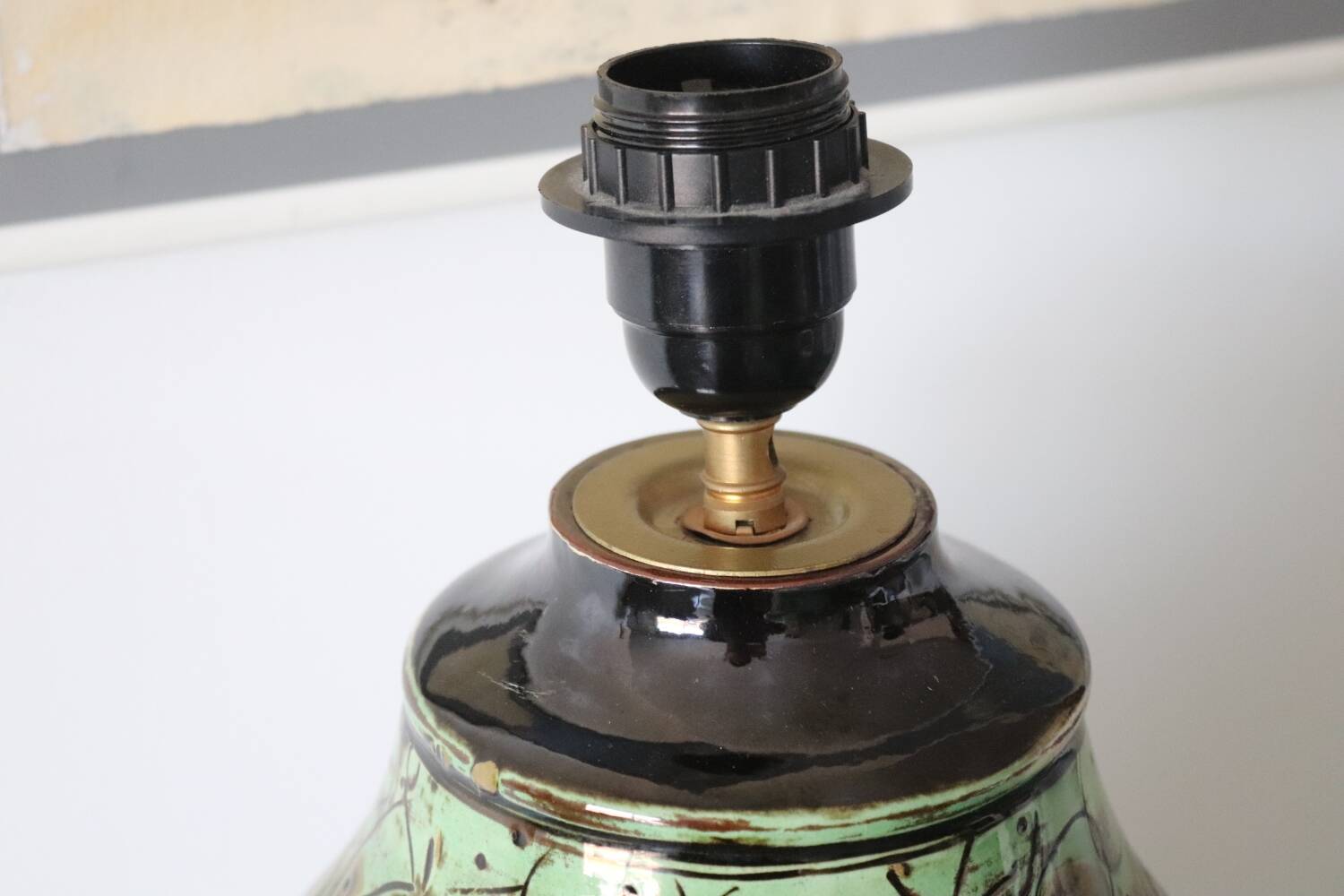 Handmade ceramic lamp signed