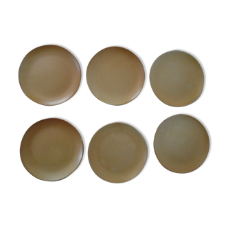 6 assiettes dessert grès village cnp france