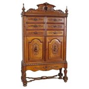 Cabinet de style Renaissance Revival en noyer, 1900