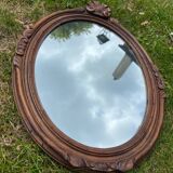 Old wood carved mirror 51 x 37