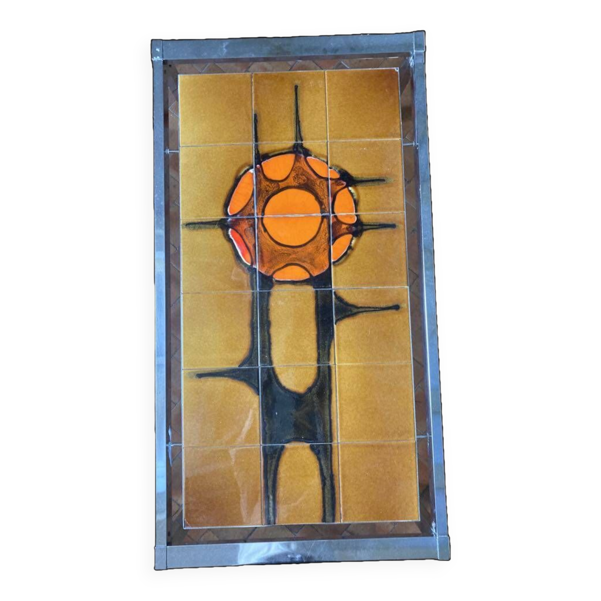 Chrome and ceramic coffee table