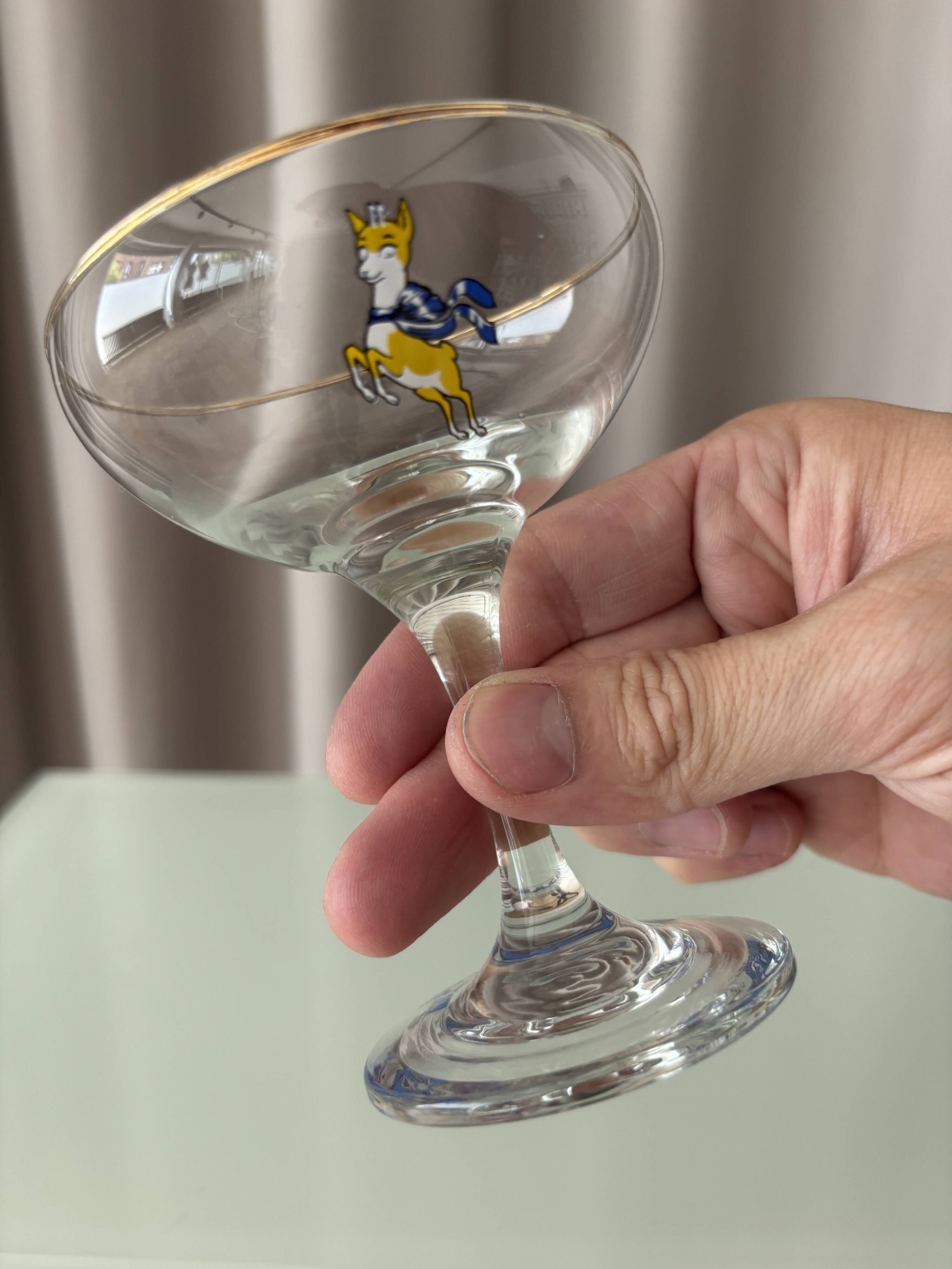 Set of 4 Vintage Babycham Champagne Coupes – Advertising Cocktail Glasses w