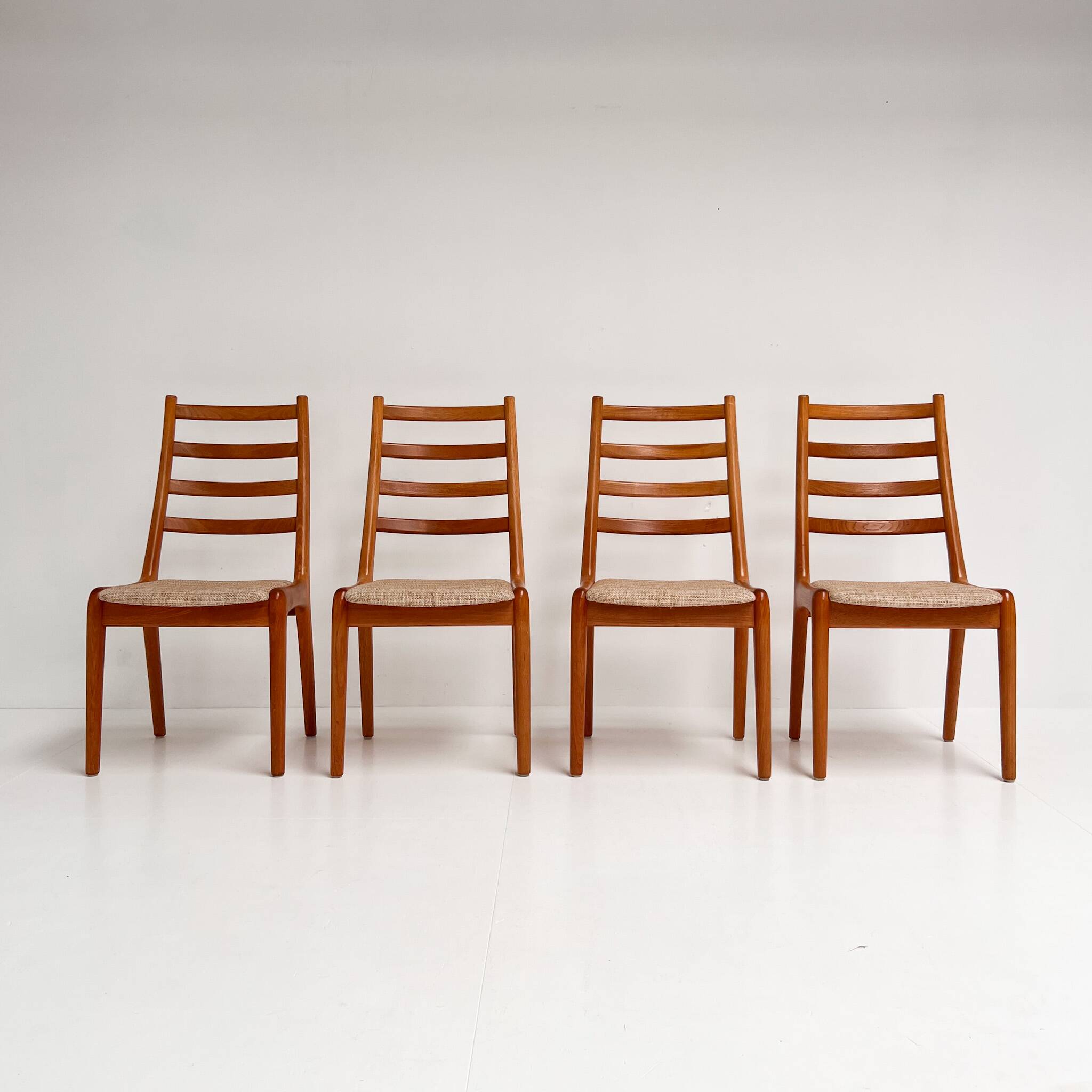 Set of Danish spindle chairs by JK Mobler, 1970s