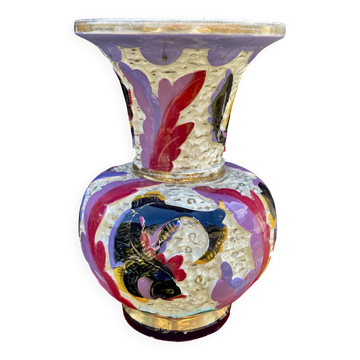 Monaco ceramic vase - Monte Carlo 1950s, fish decor - XXL dimensions