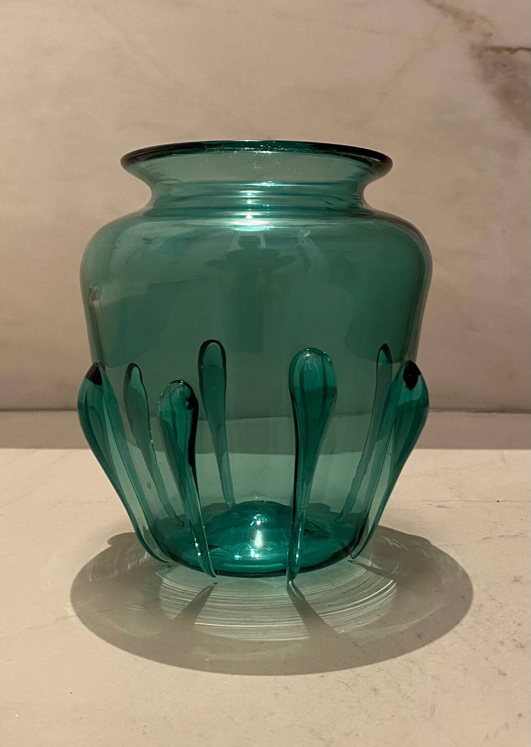 Art Deco green glass vase