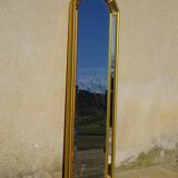 Hall mirror, gilded frame with fillets and fleur-de-lis.