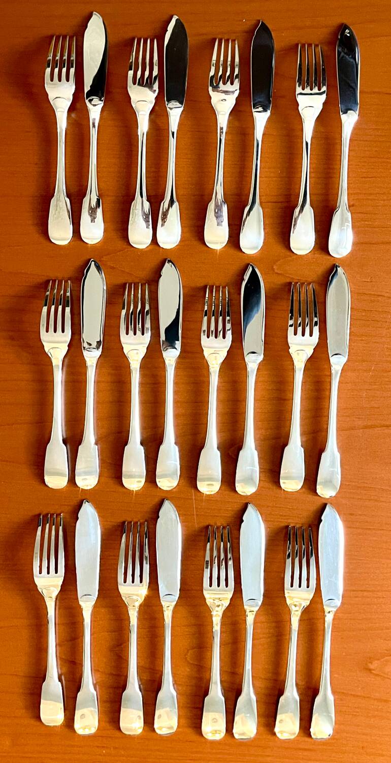 Christofle Cluny, 12 fish place settings, brand new condition