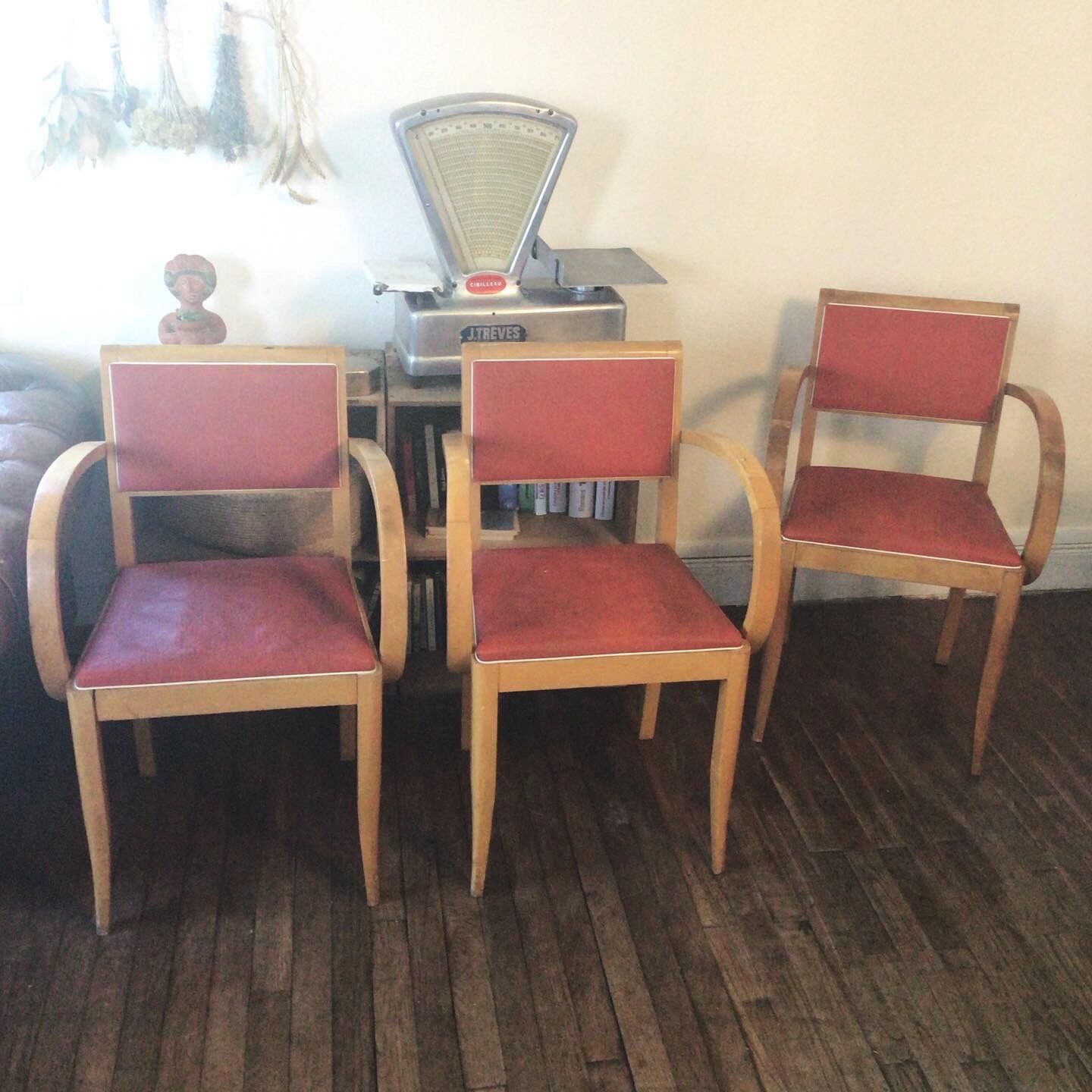 Trio de fauteuils bridge Rockabilly 1950