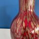 Vase verre opaline bordeau et doré