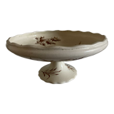 Compotier with gadroons in faience of Clairfontaine 1890 with flowers
