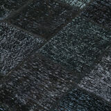 Tapis oriental vintage noué à la main 172 cm x 242 cm tapis patchwork noir