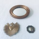 Ancient convex mirror, witch mirror 36cm