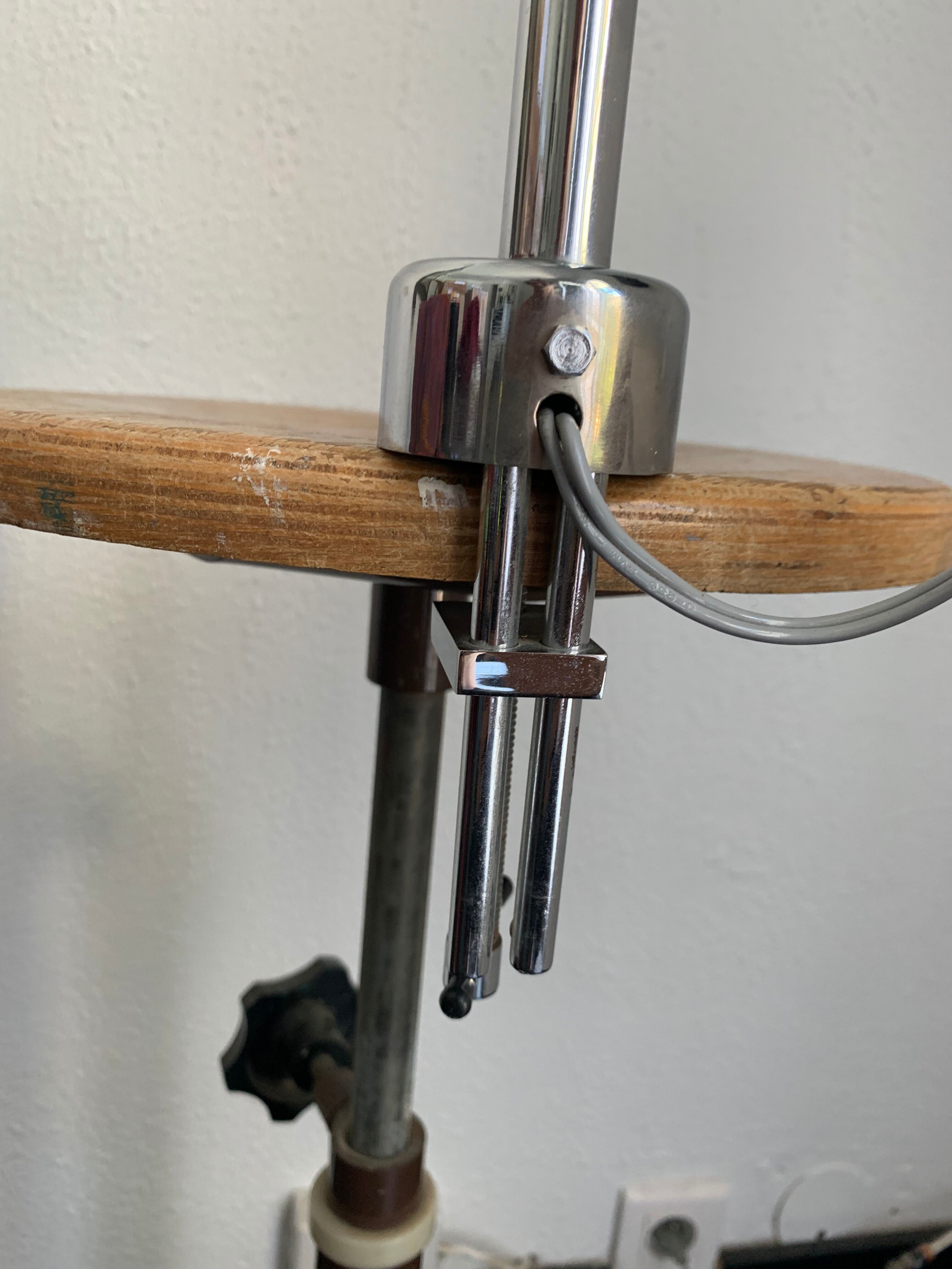 Vintage lamp 1960 industrial desk chrome vice - 60 cm