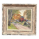 Original Swedish Oil on Canvas – "Path to the Red Cabins" by Karl Gustaf Strandberg (1891–1981) – Signed – Vintage and Framed – 50 × 43 cm (19.7 × 16.9 inches)