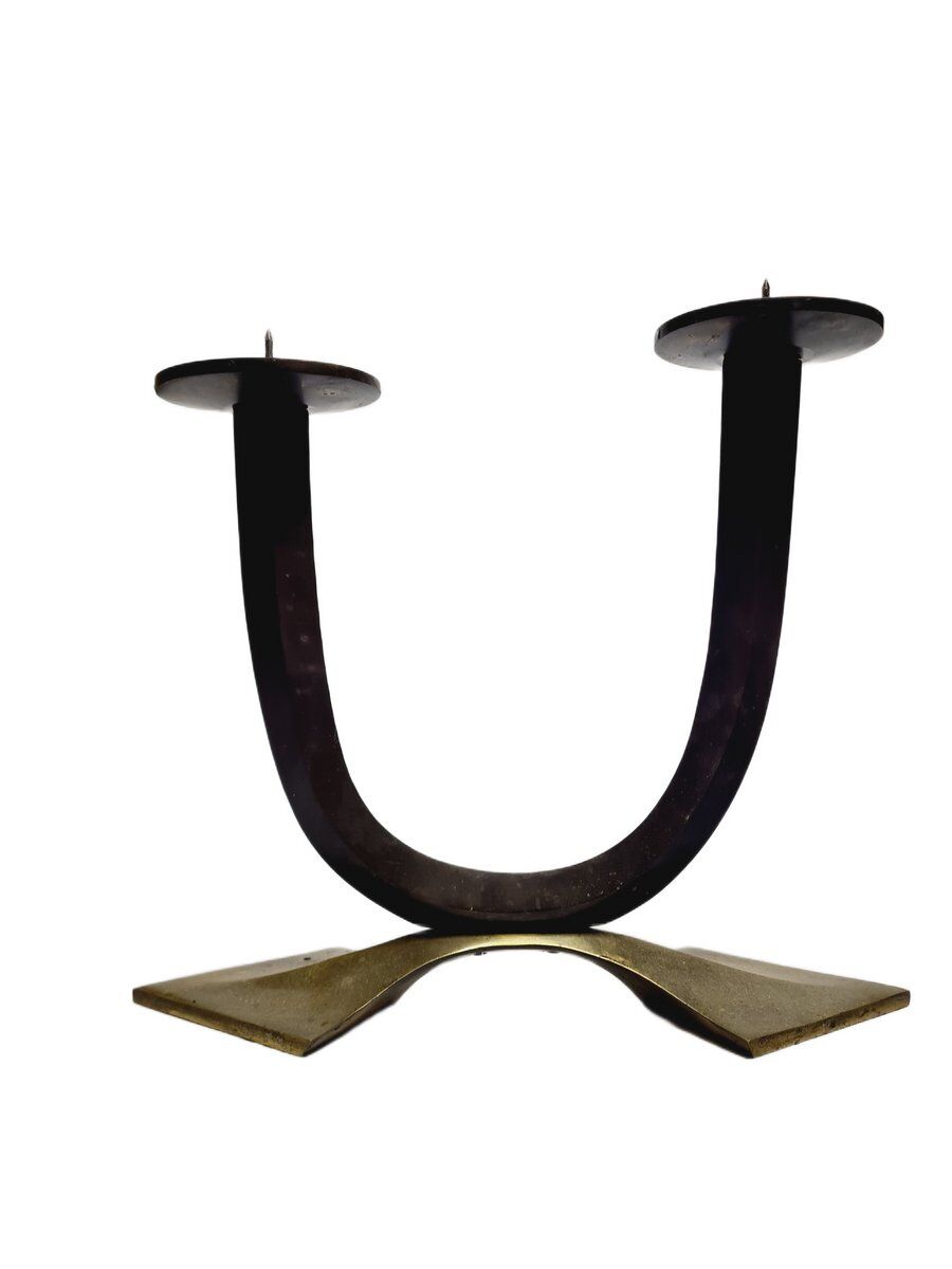 Art Deco style 2-armed candleholder, Germany, 1950s